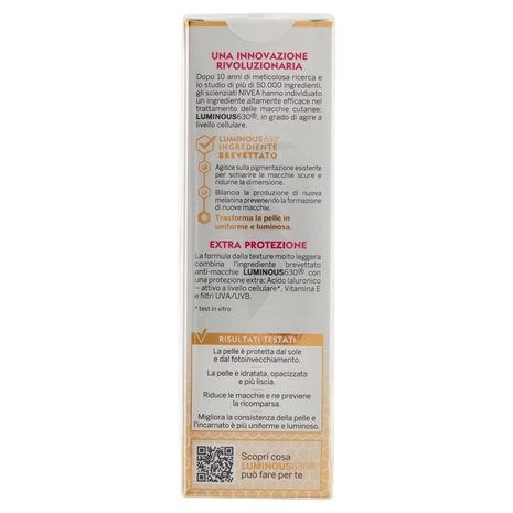 Nivea Cellular Luminous630 Anti-Macchie Crema Giorno SPF50 Tripla Protezione 40 ml